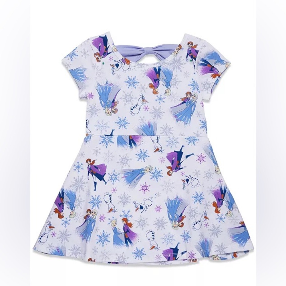 Disney Frozen Skater Dress Character Print Bow Back